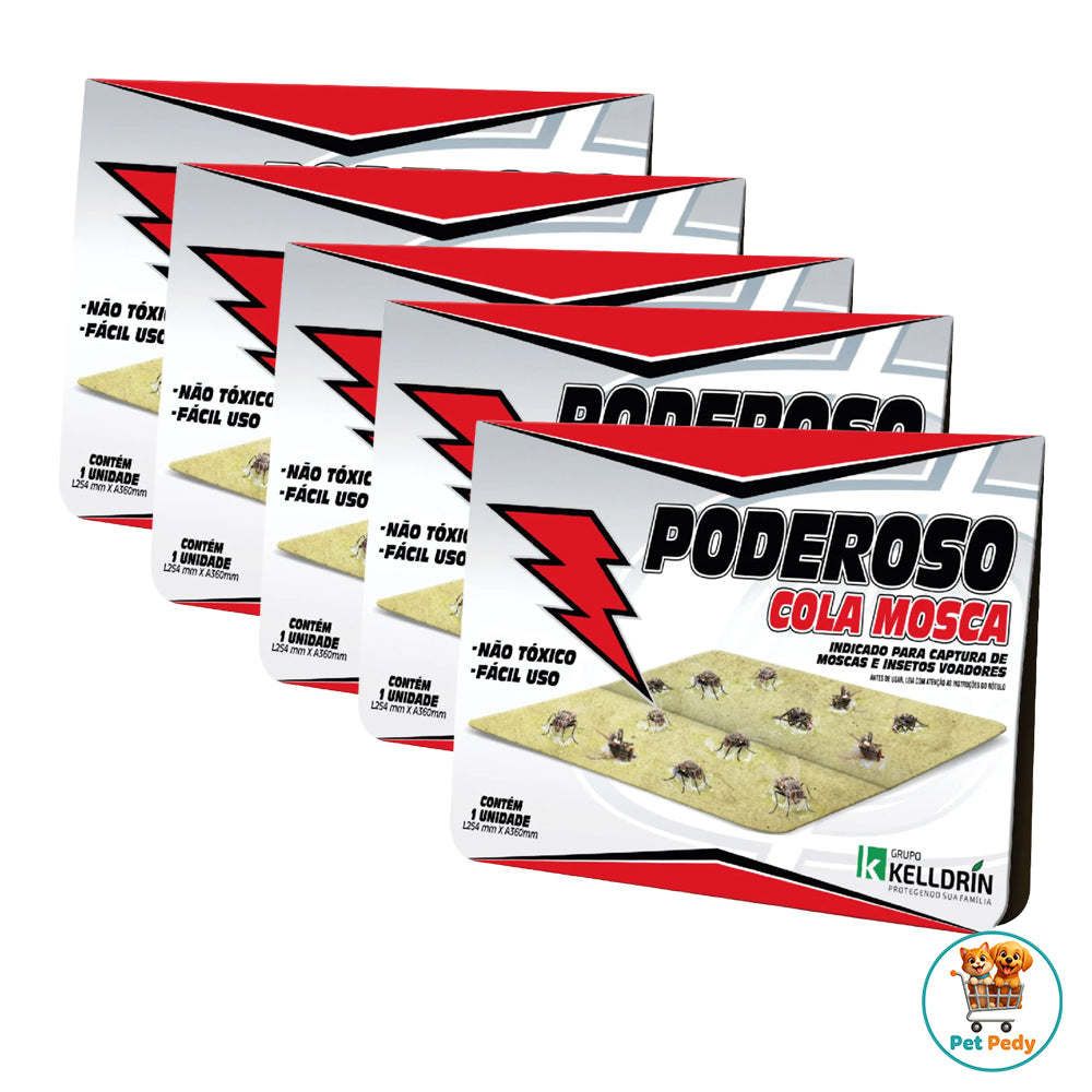 KIT COM 5: Poderoso Cola Mosca Kelldrin – Eficiência máxima no controle de moscas e insetos voadores