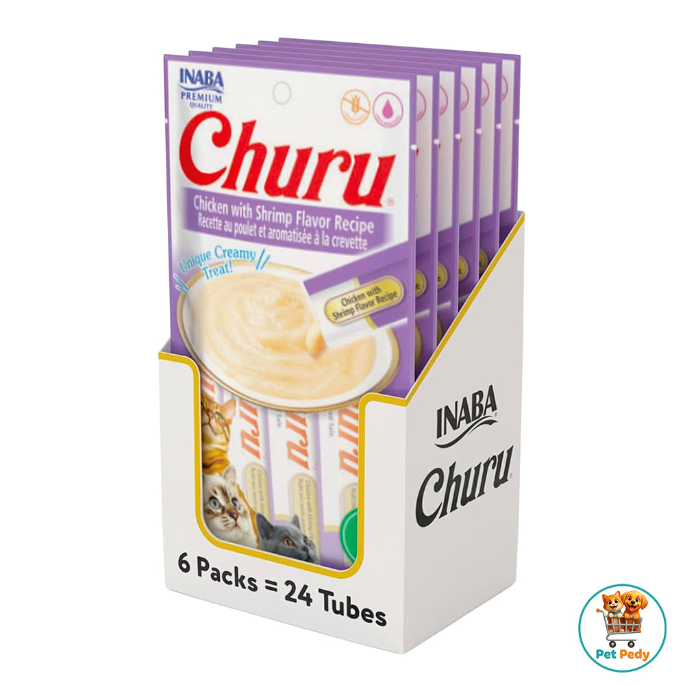 Display Petisco Churu Sabor Frango com Camarão - Gatos - 24 Tubos