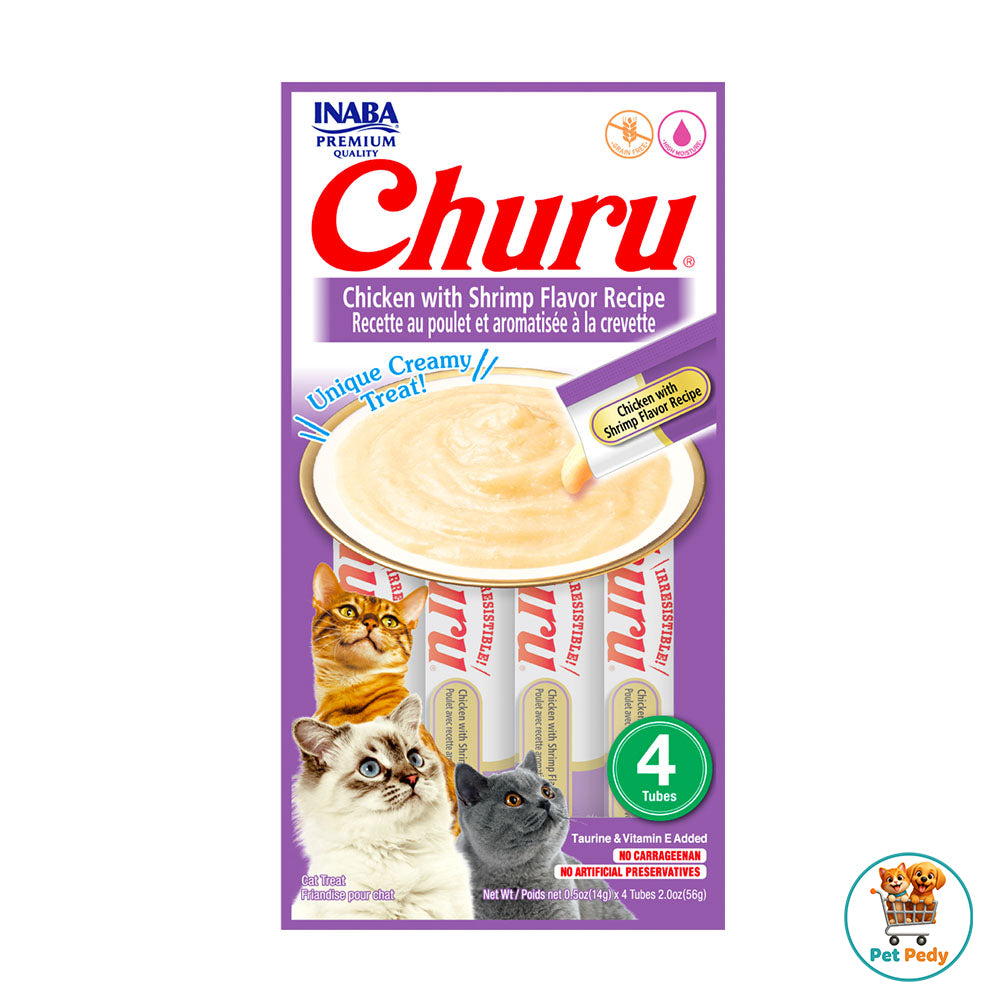 Display Petisco Churu Sabor Frango com Camarão - Gatos - 24 Tubos