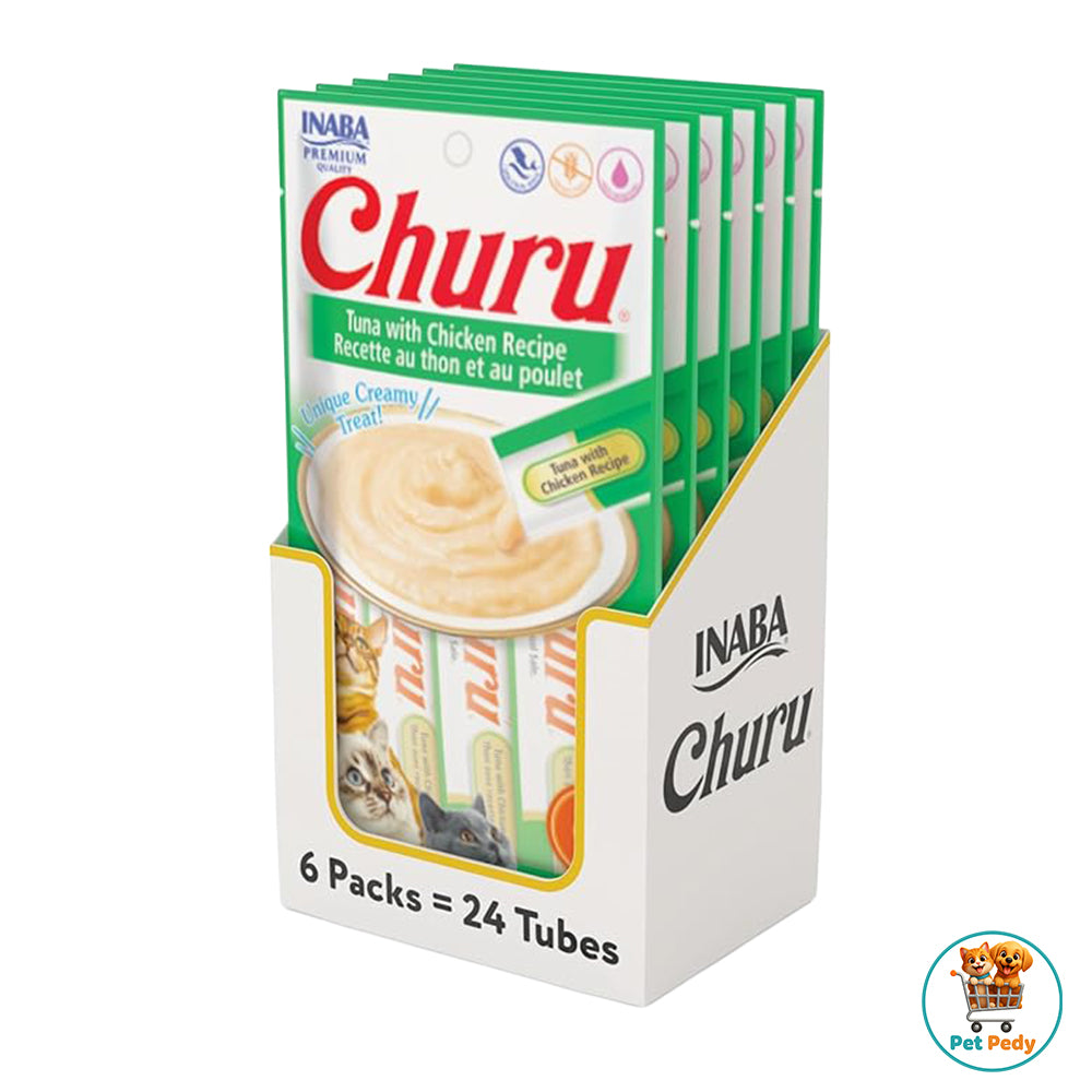 Display Petisco Churu Sabor Atum com Frango - Gatos - 24 Tubos